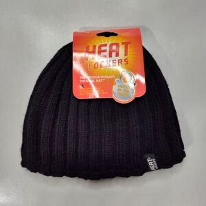 Heat Lockers Beanie Men's Rib Knit Hat Black NWT